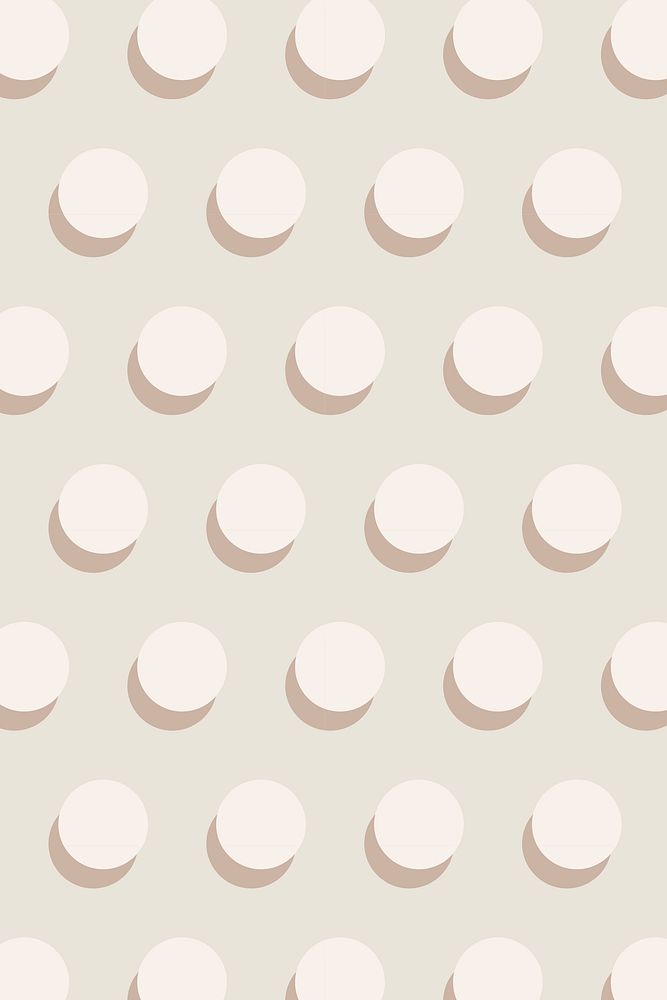 Cream background, polka dot pattern in beige vector