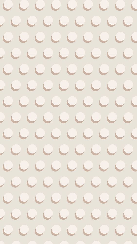 Cream mobile wallpaper, polka dot pattern in cute design vector