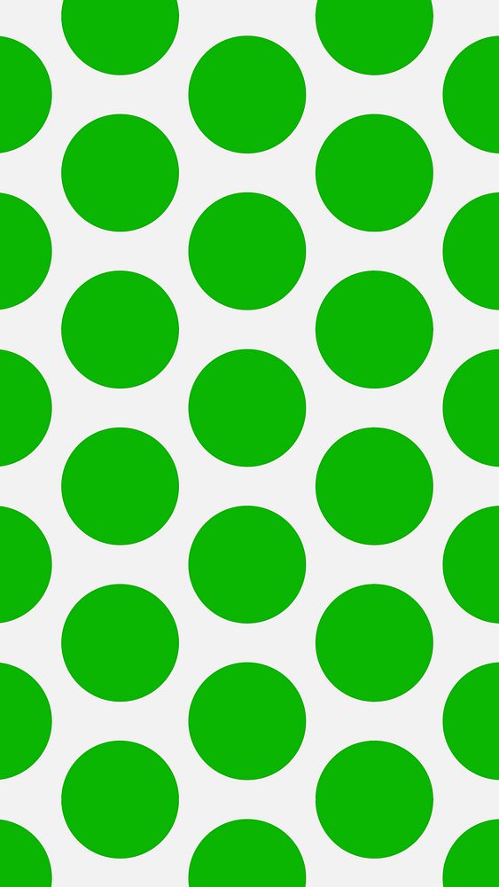 Cute iPhone wallpaper, polka dot pattern in green colorful design vector