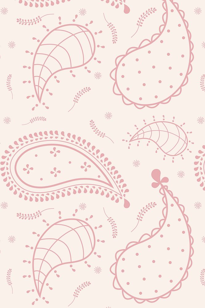Aesthetic paisley background, pink feminine mandala pattern
