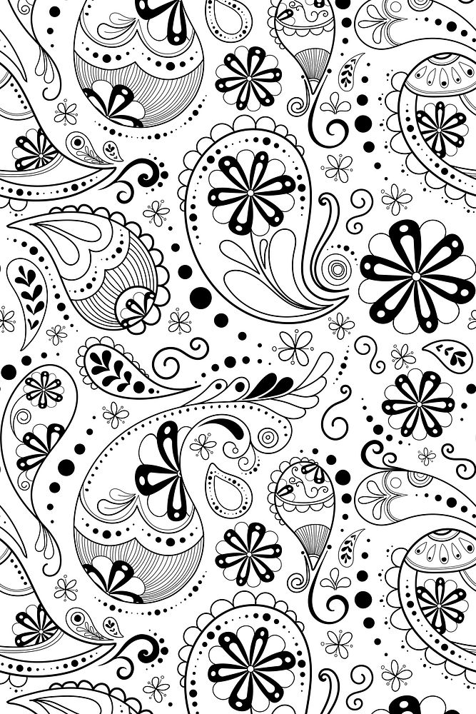 Paisley bandana pattern background, white | Free Photo - rawpixel