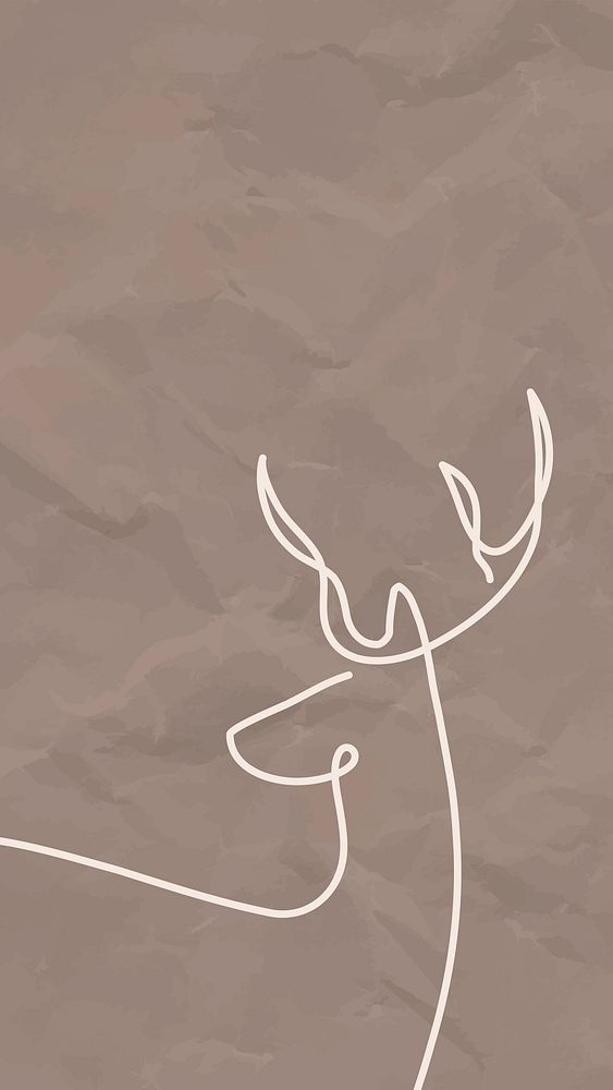 Deer iPhone wallpaper, minimal background vector
