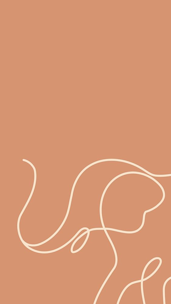 Elephant iPhone wallpaper, orange minimal background vector