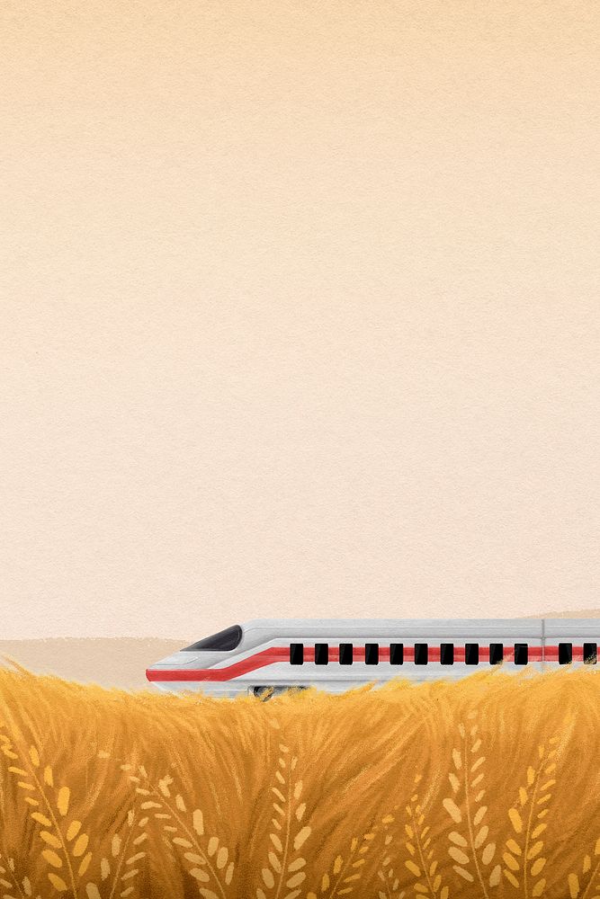 High-speed rail field background, watercolor illustration