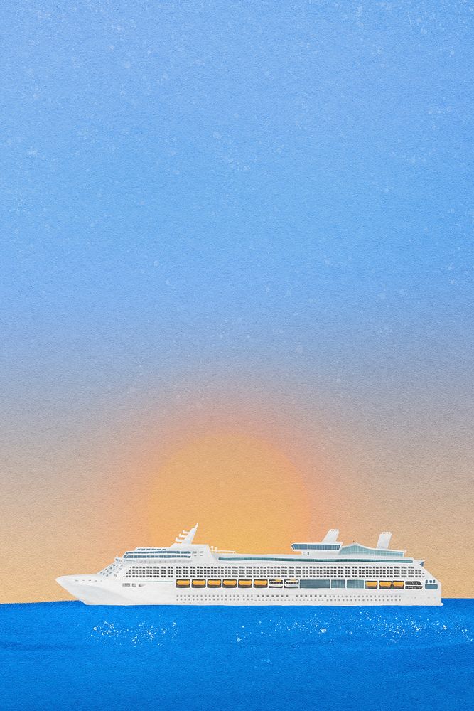 Cruise ship background, tourism industry illustration
