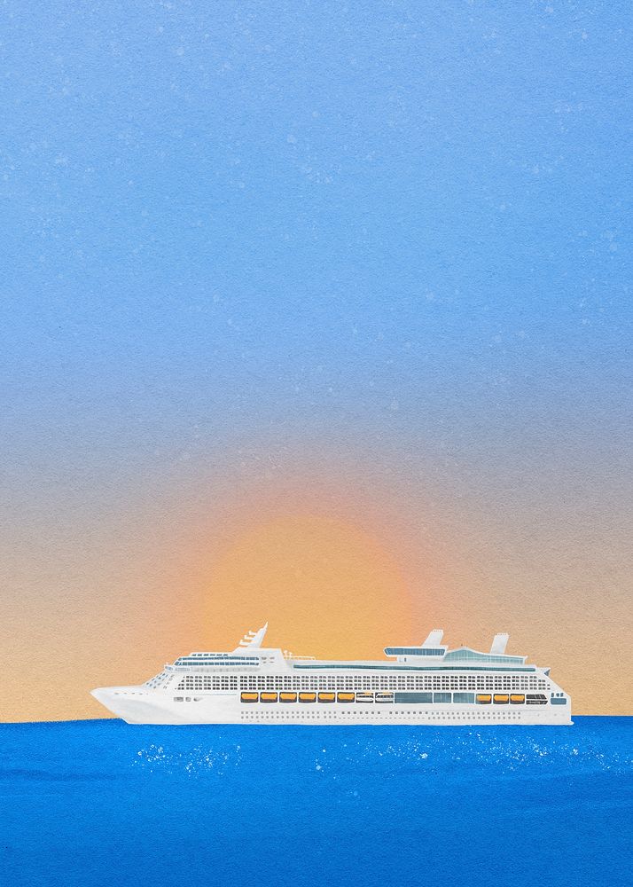 Cruise ship background, tourism industry illustration