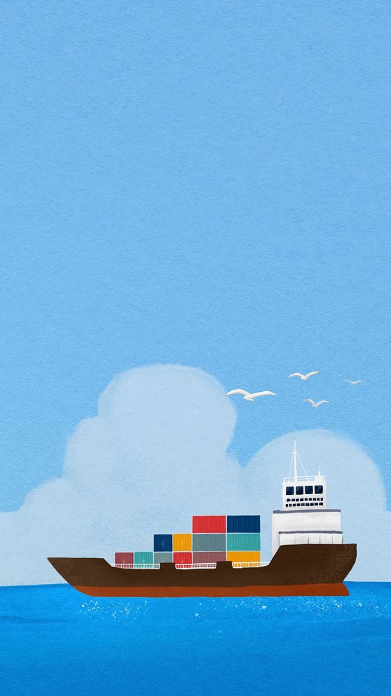 Cargo shipping mobile wallpaper, logistics industry background