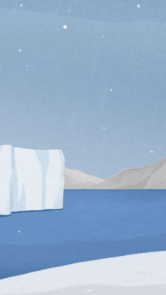 North pole iPhone wallpaper, Winter aesthetic illustration