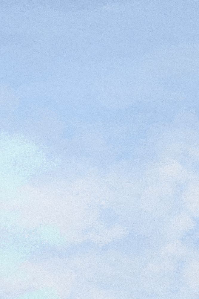 Watercolor cloudscape background, blue paper texture