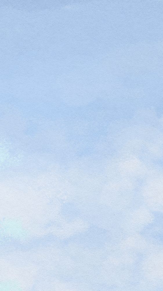 Watercolor cloudscape iPhone wallpaper, blue paper texture background