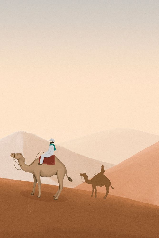 Egyptian desert background, mountains border 