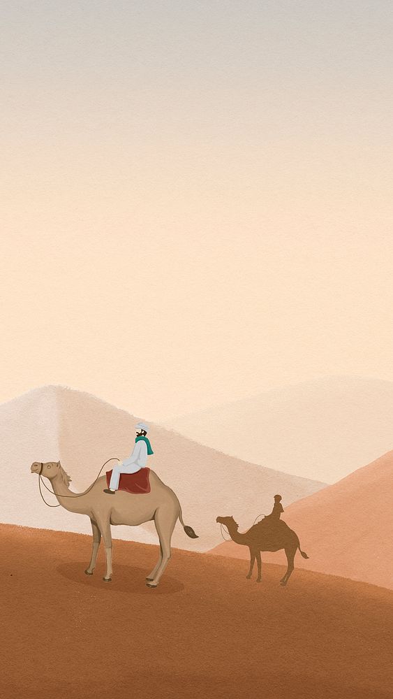 Egyptian desert iPhone wallpaper, mountains border high resolution background psd