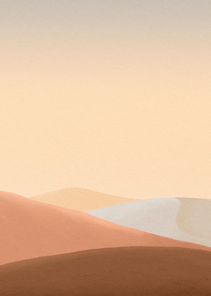 Desert landscape background, mountains border psd