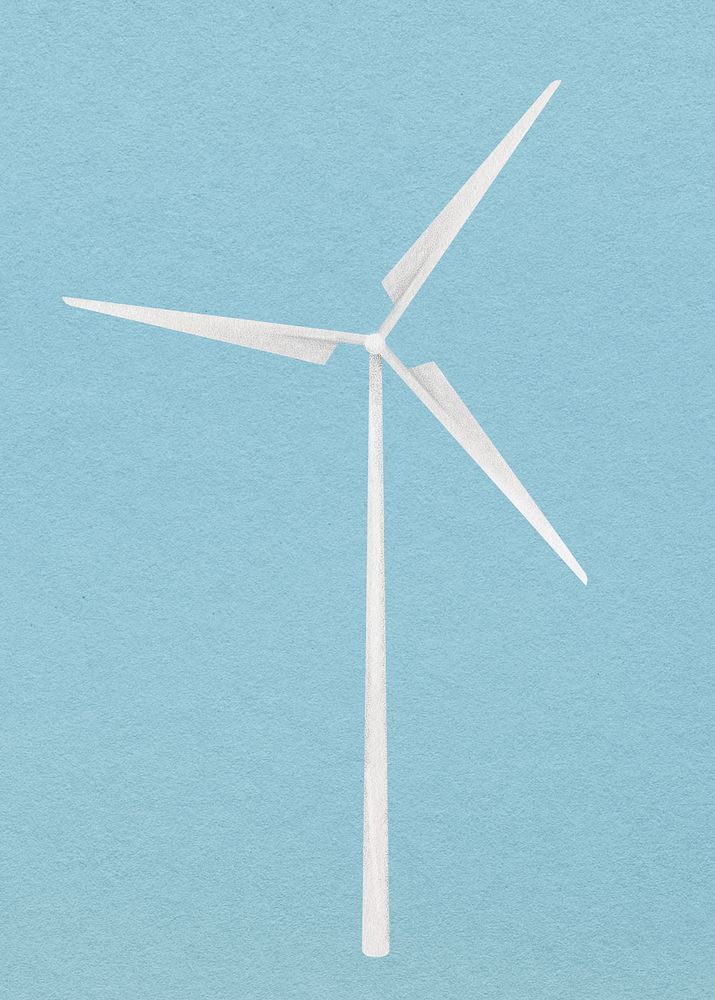 Wind turbine, environment watercolor illustration