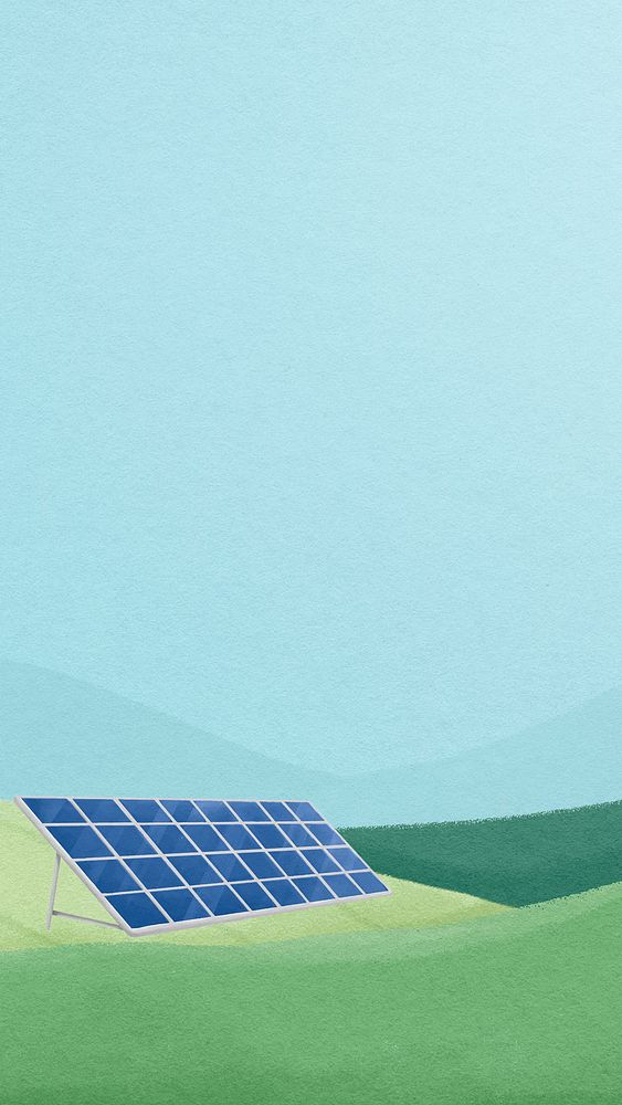 Solar energy iPhone wallpaper, environment, renewable power background psd