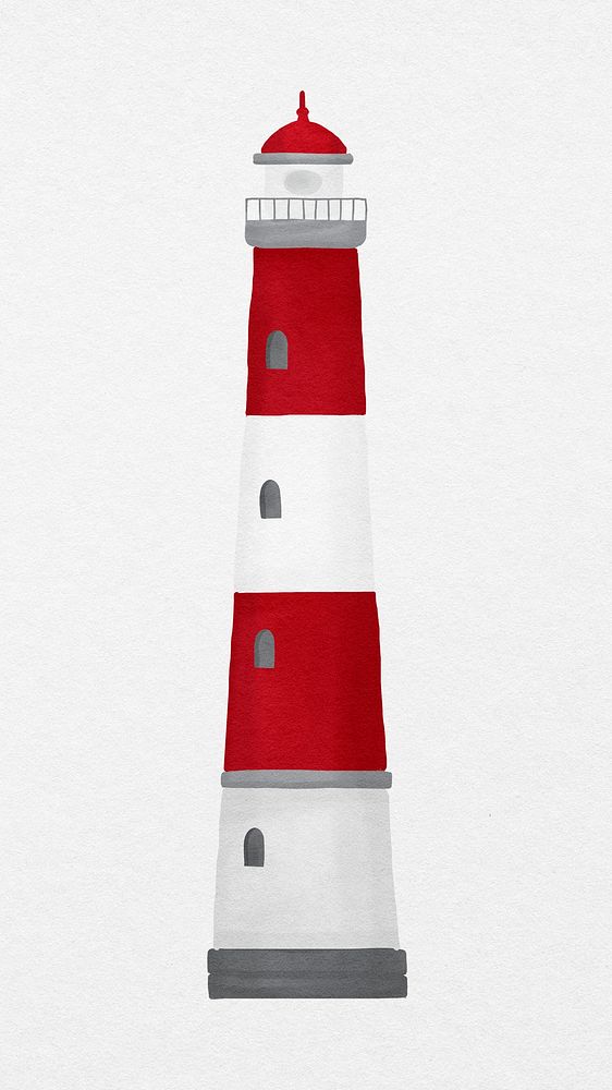 Watercolor lighthouse, architecture illustration psd