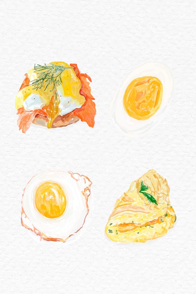 Healthy egg breakfast vector set