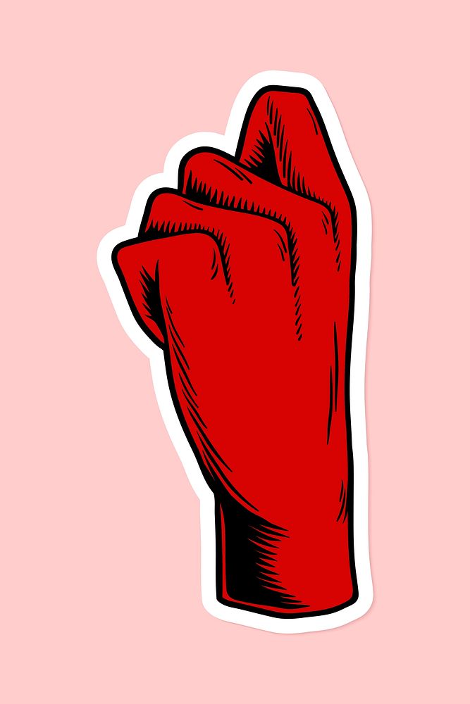 Red clenched fist sticker design resource