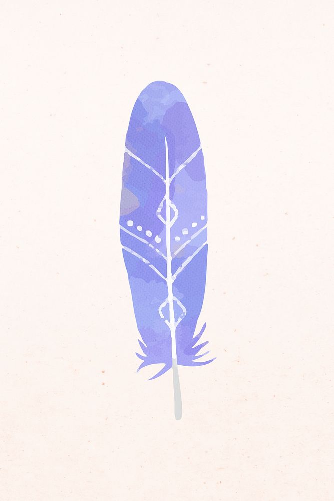 Pastel watercolor boho psd feather