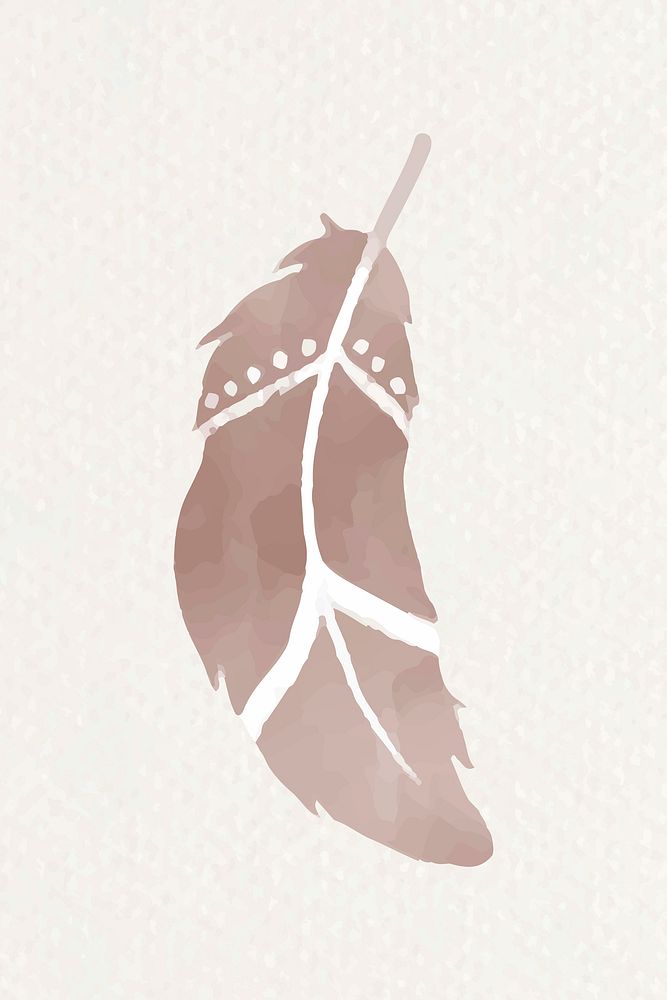 Hand drawn feather vector Boho style