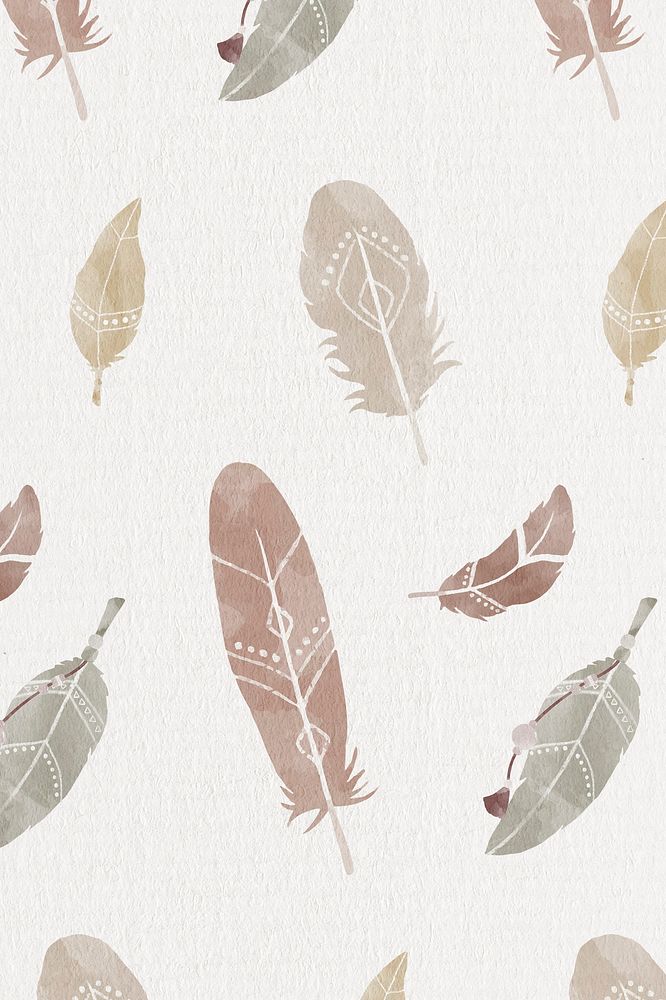 Earth tone psd Bohemian feather background