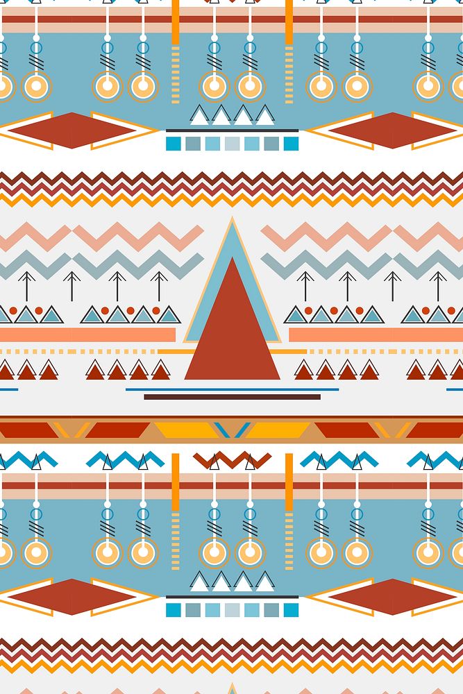Colorful tribal background, seamless pattern vector