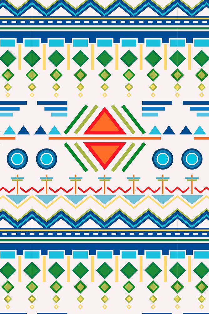 Ethnic seamless pattern background vector, colorful design
