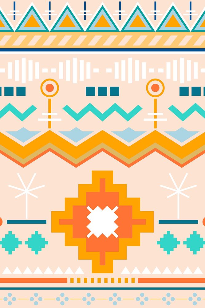 Pastel tribal seamless pattern background vector