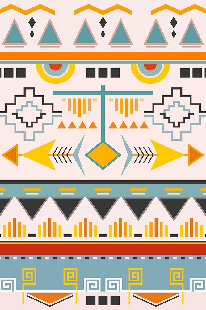 Ethnic background pattern, seamless tribal vector, colorful fabric