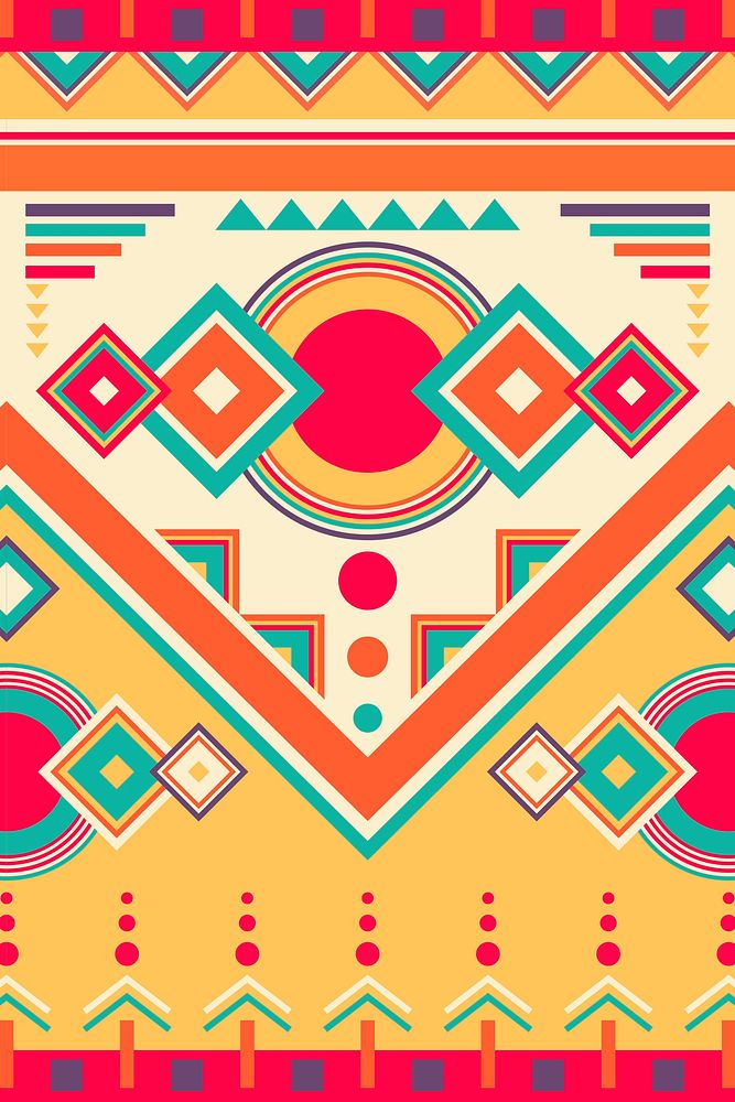 Seamless pattern, ethnic background vector, colorful style