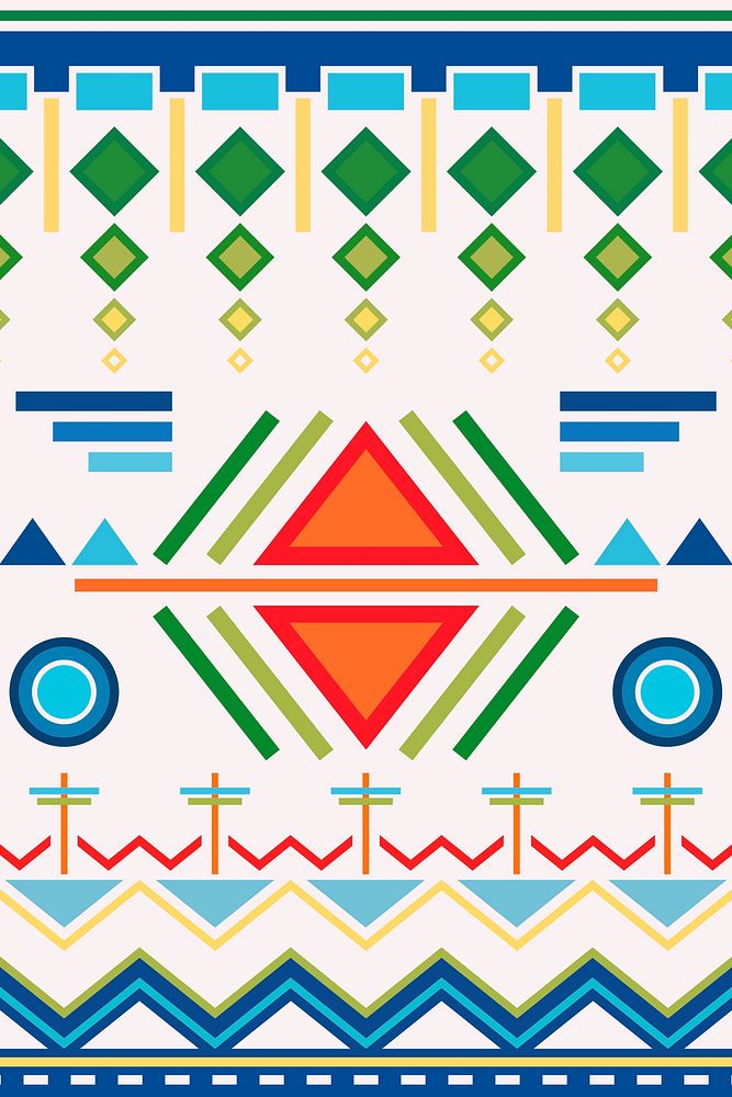 Ethnic pattern background, seamless tribal vector, pastel design