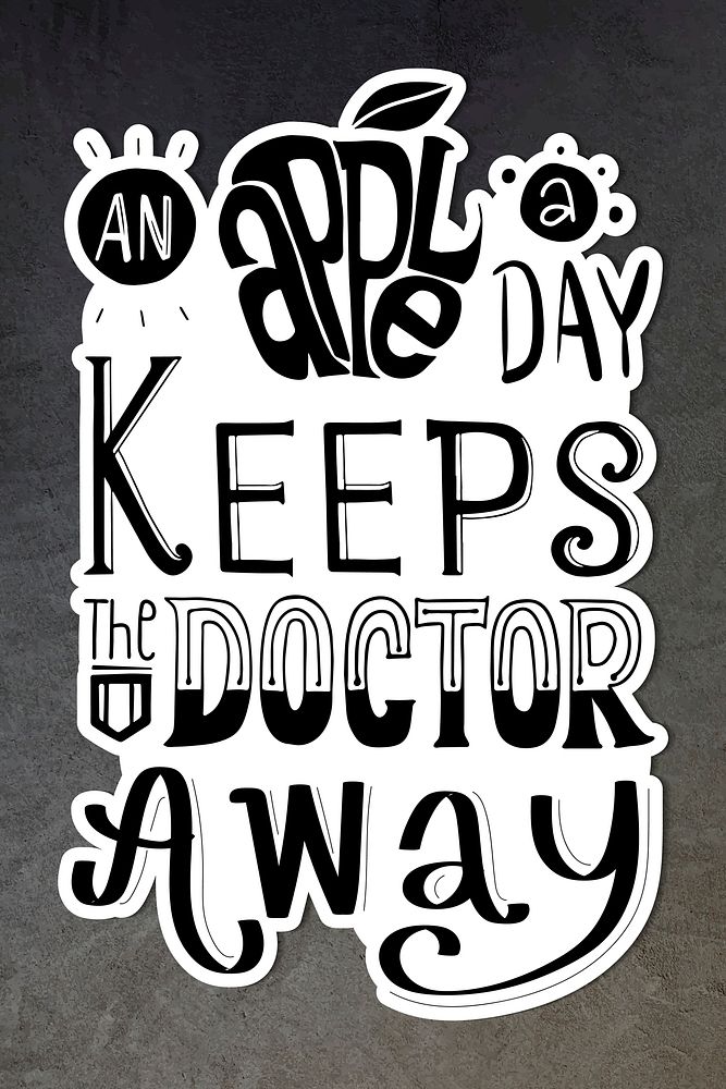 An apple a day keeps the doctor away vector illustration sticker
