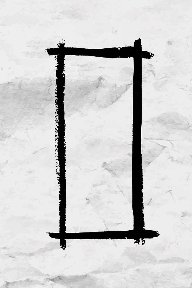 Black rectangle banner frame vector with crumpled texture background
