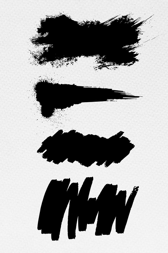 Scribbled brush black banners psd collection