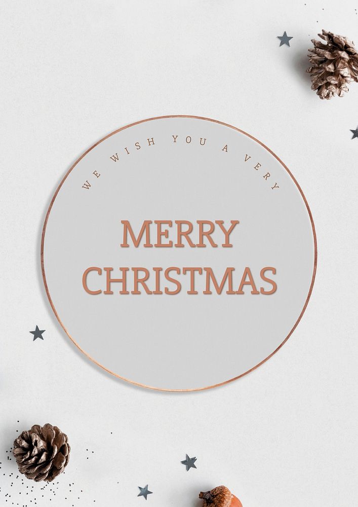 Merry Christmas greeting vector poster template