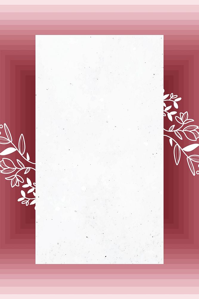 Red rectangle floral frame vector
