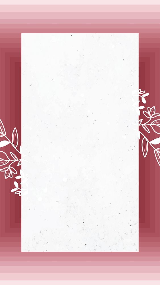 Red rectangle floral mobile phone background vector