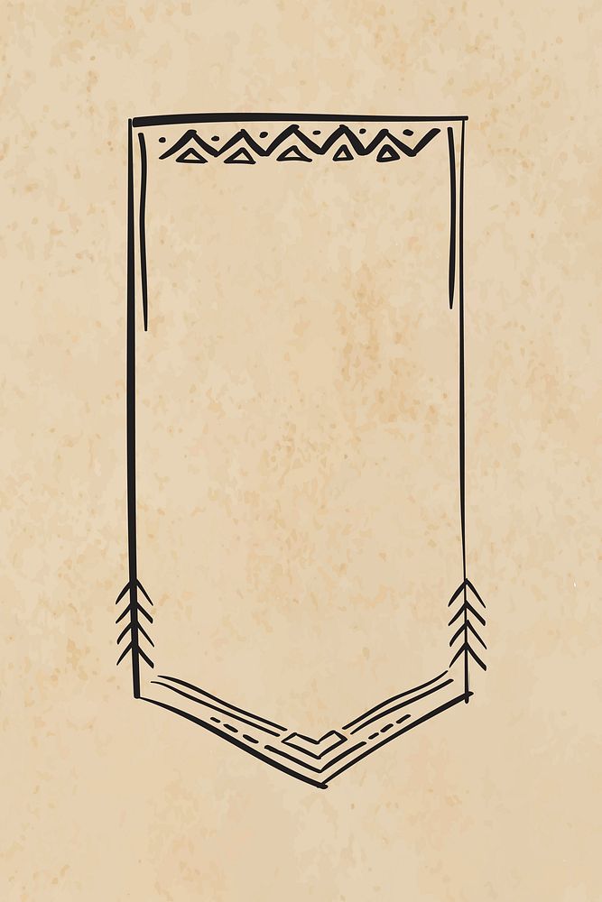 Doodle bohemian flag banner vector illustration