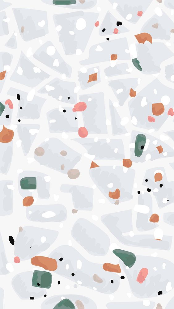 Terrazzo phone wallpaper vector with pastel background