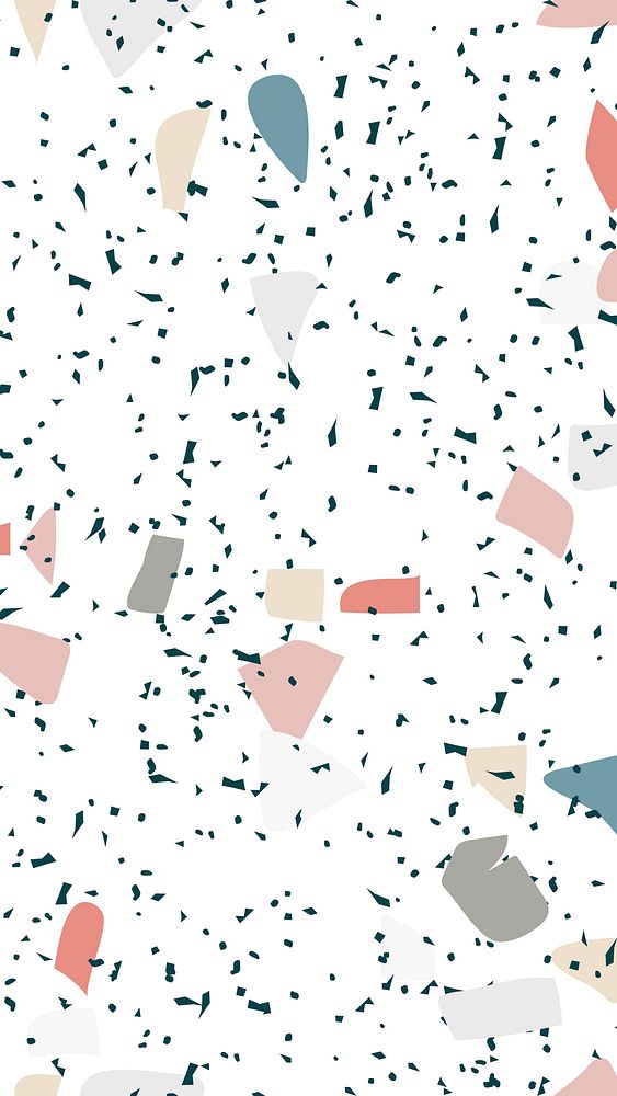 Terrazzo phone wallpaper vector with speckled colorful background