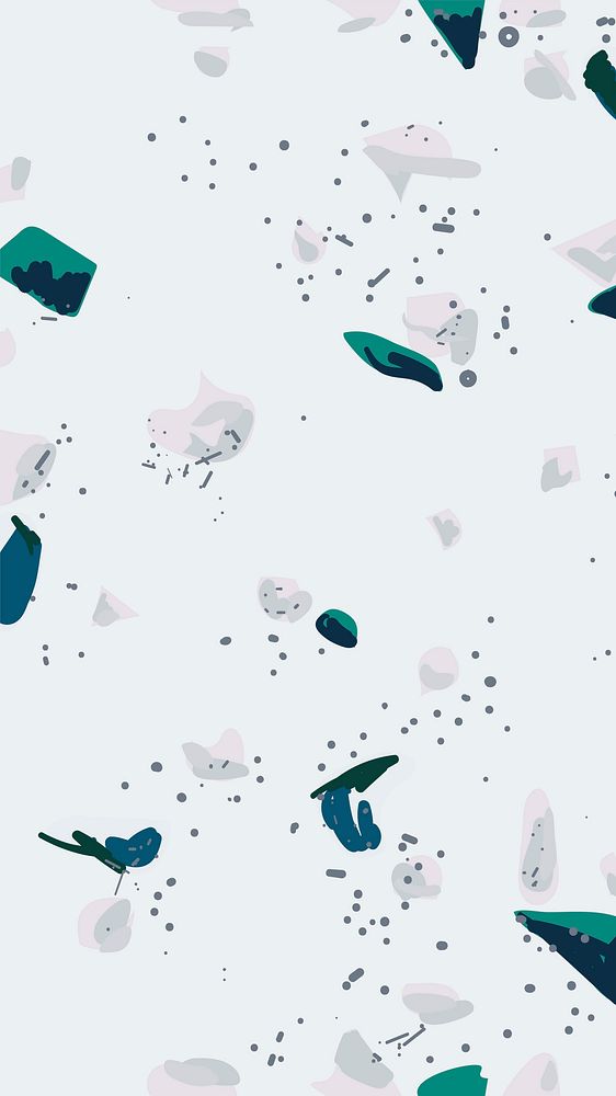 Terrazzo phone wallpaper vector with light blue background