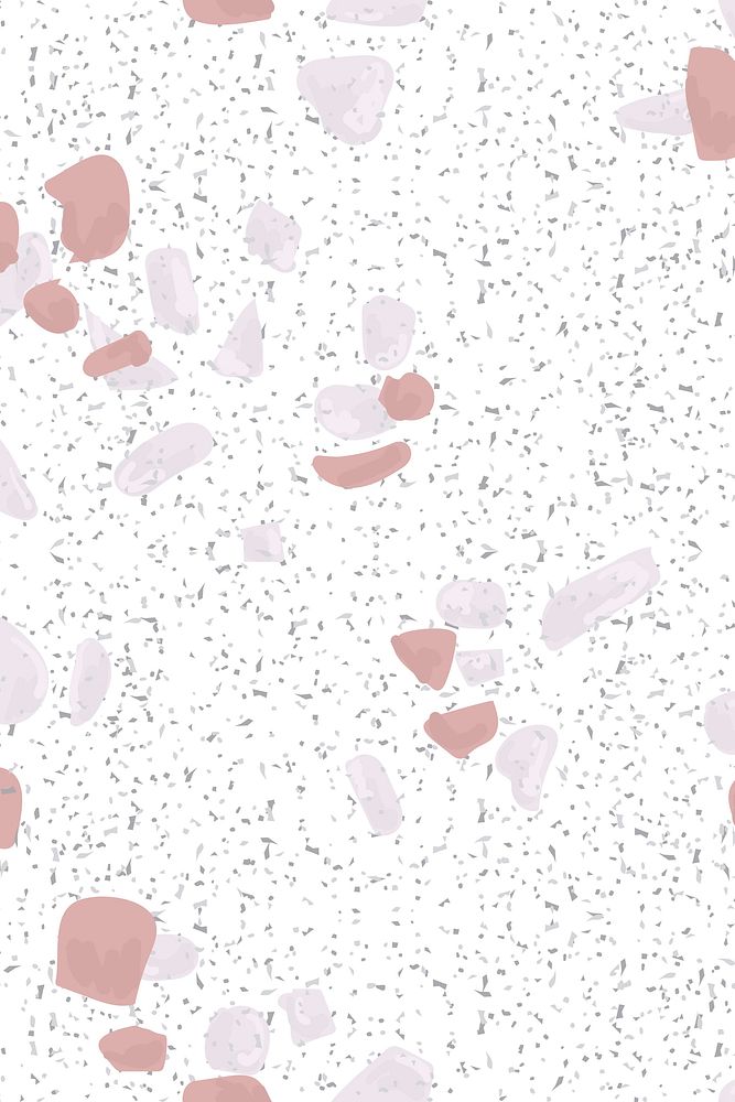 Terrazzo seamless pattern background vector in pastel pink