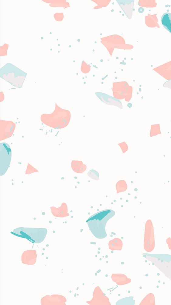Terrazzo phone wallpaper psd with pink and blue elements