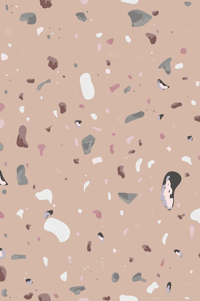 Terrazzo abstract pattern background psd on brown background
