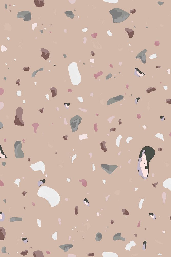 Terrazzo seamless pattern background vector in brown