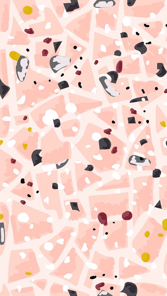 Terrazzo psd social media story background with coral pink background