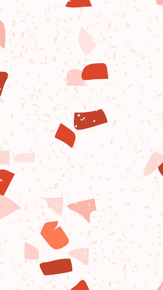 Red and pink terrazzo psd phone wallpaper