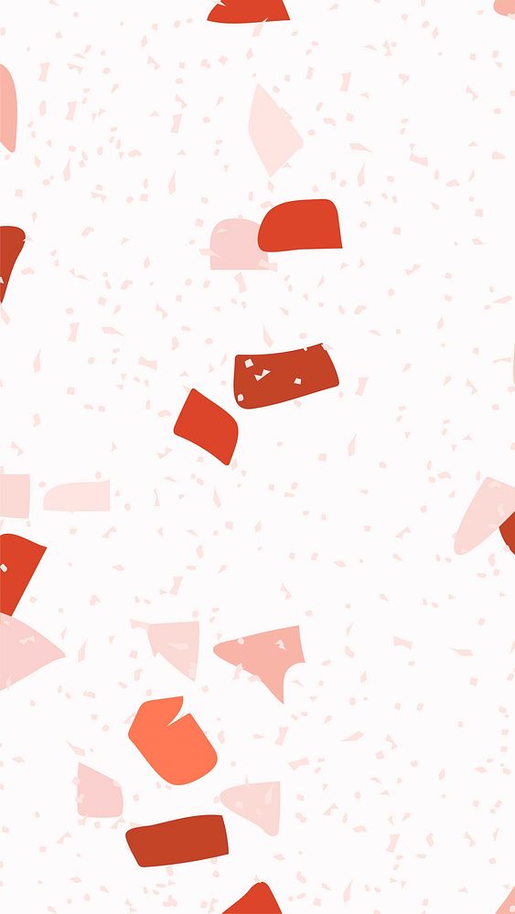 Terrazzo phone wallpaper vector with red and pink