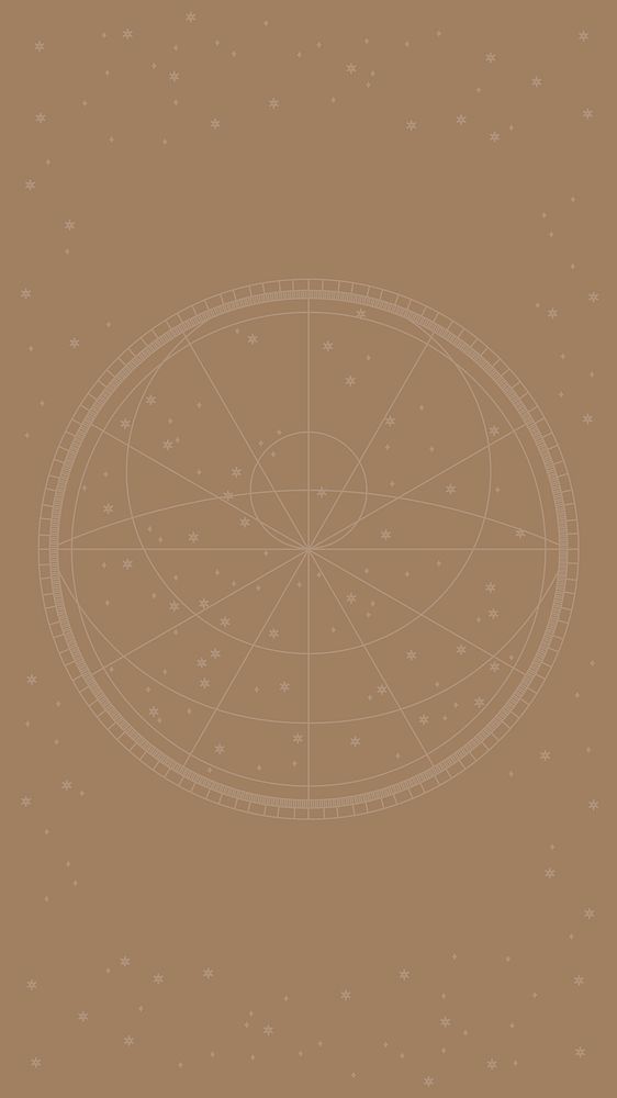 Line astrological star map psd background in brown