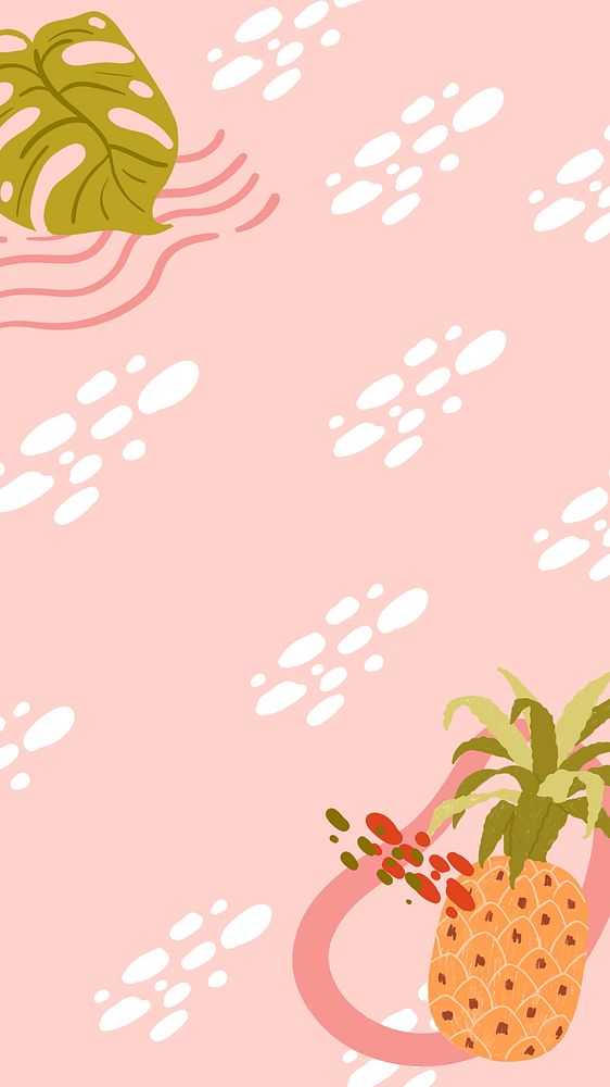 Pineapple frame on a pink background design 